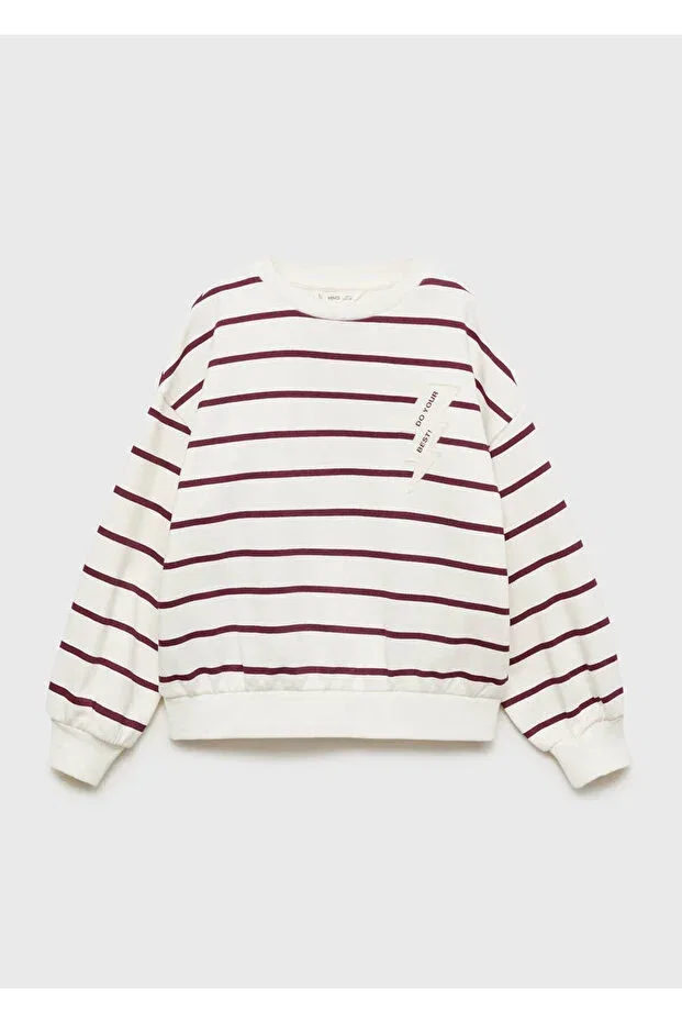 Детские свитшот для девочек с длинным рукавом Mango Kids, Burgundy — фото 3