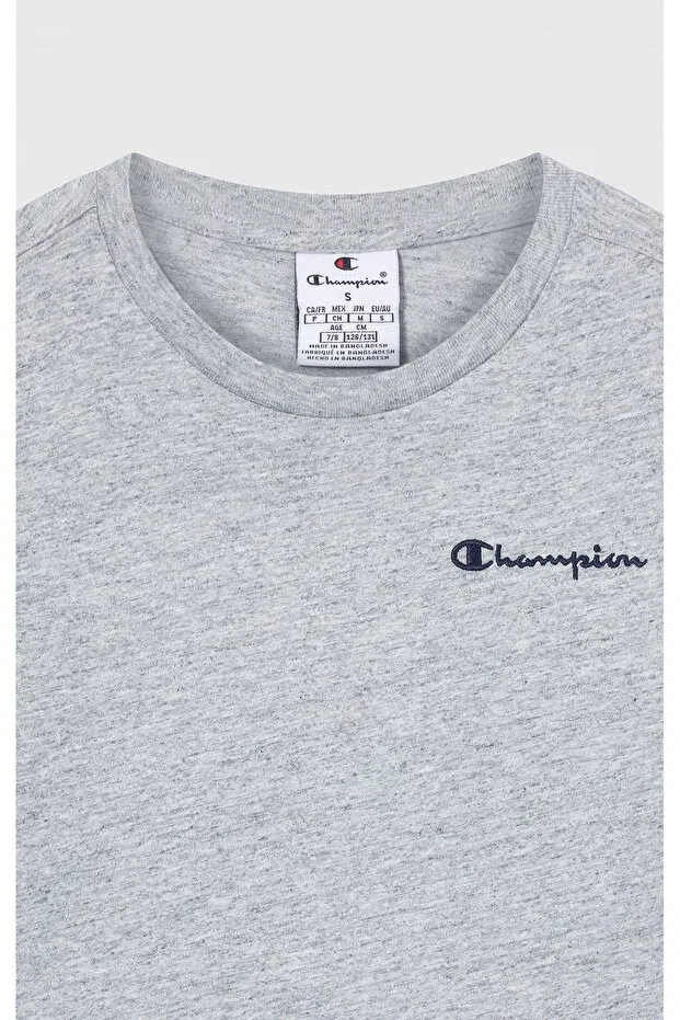Детская футболка с коротким рукавом хлопковая Champion, Gray — фото 3