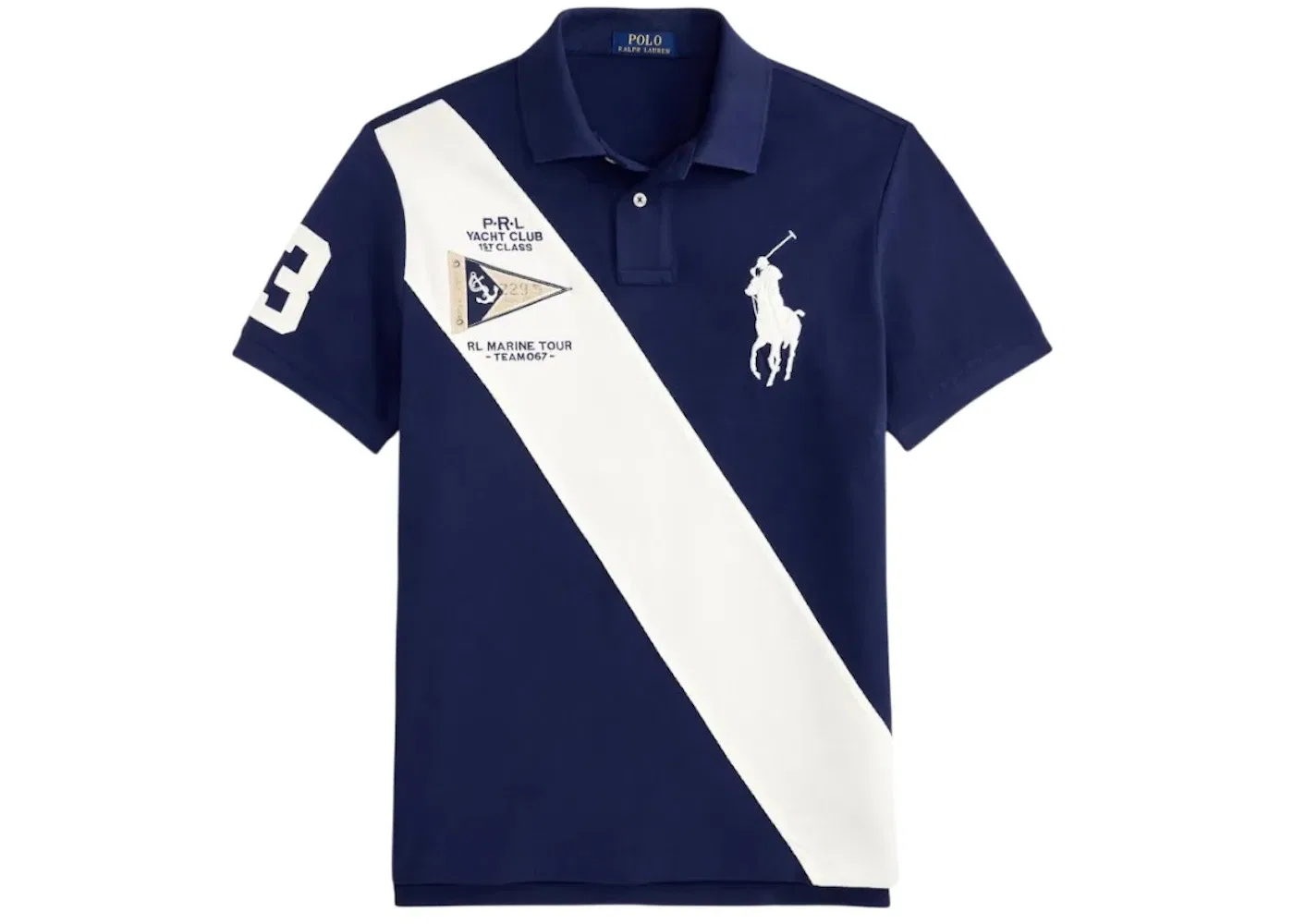 Мужское поло с коротким рукавом с принтом Polo Ralph Lauren, Newport Navy/Nevis