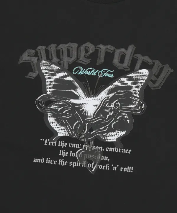 Футболка с принтом бабочка Superdry, черный — фото 4