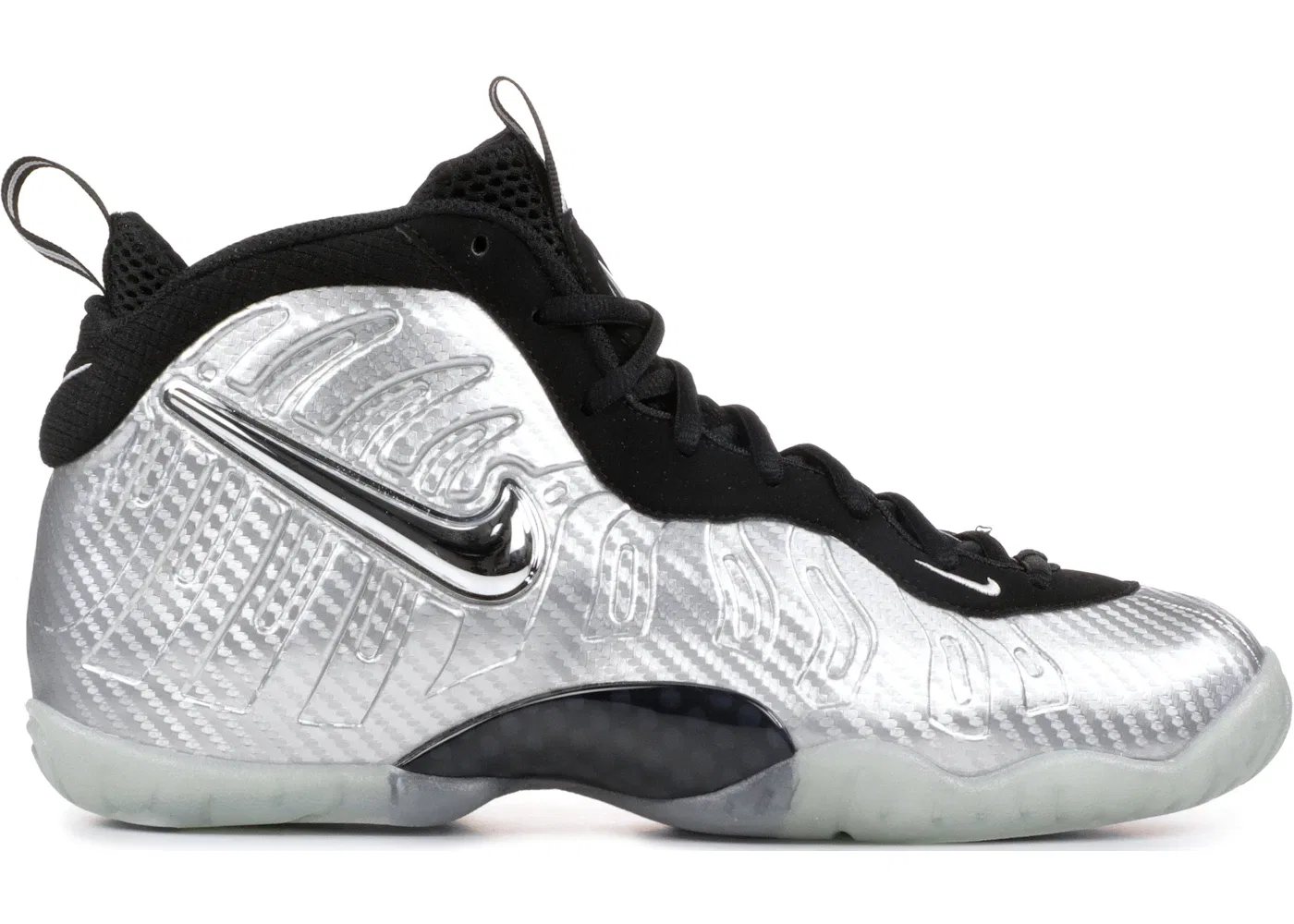 Детские кроссовки для мальчиков с принтом Nike Air Foamposite Pro Nike, Metallic Silver/Metallic Silver-Black