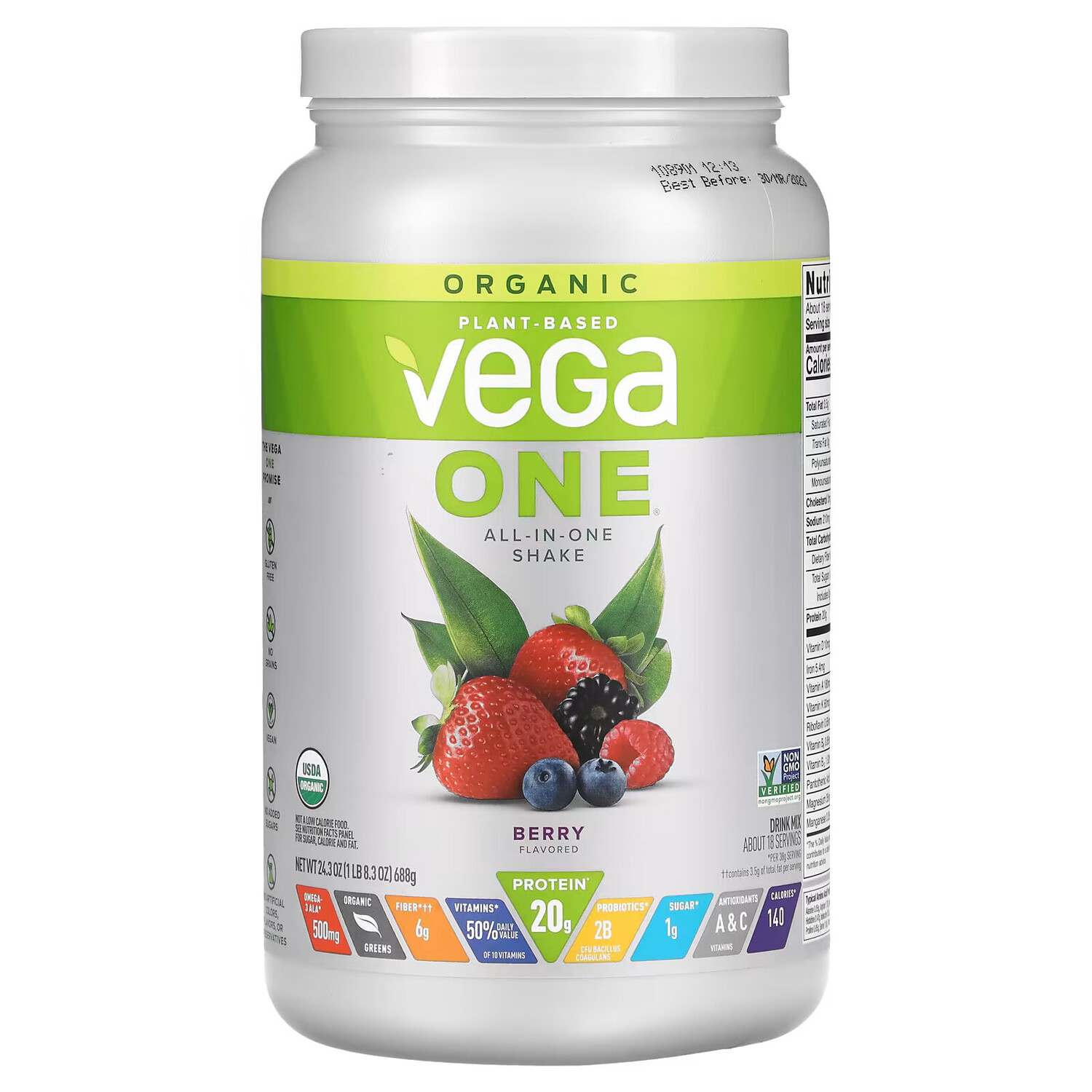 

Универсальный коктейль Vega с ягодным вкусом, 688 г