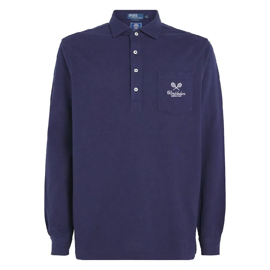 Поло классического кроя из сетчатой ткани Wimbledon Polo Ralph Lauren, Navy