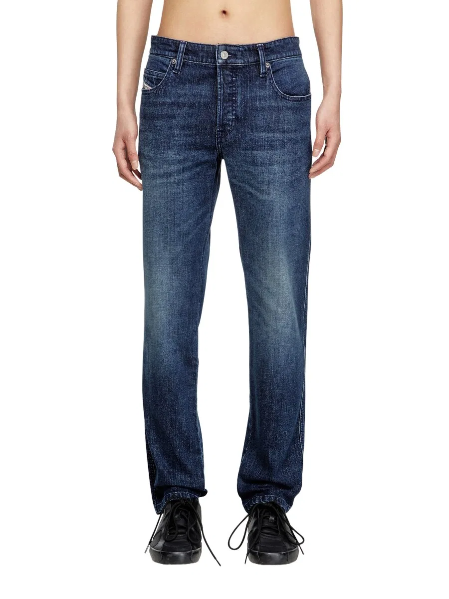 Джинсы DIESEL Slim fit темно-синего цвета — фото 3