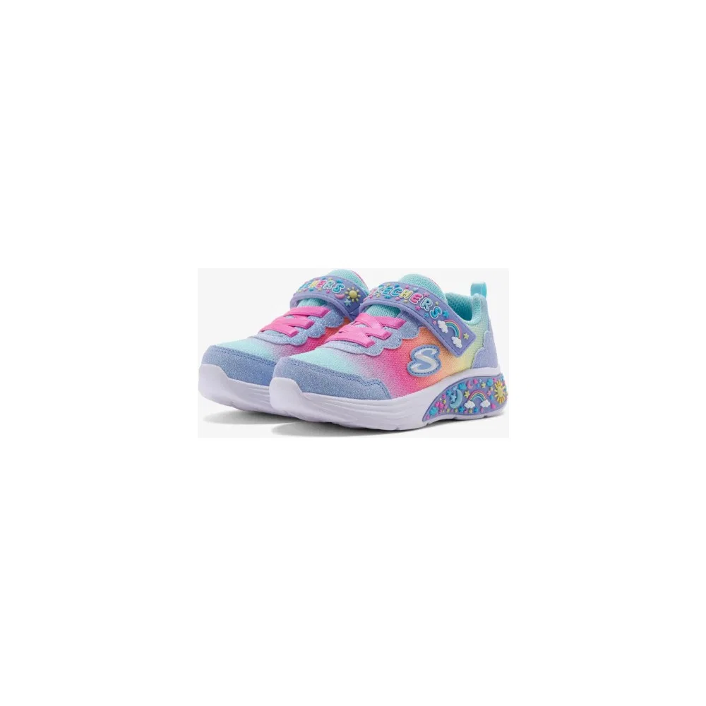 Детские кроссовки для девочек с подсветкой My Dreamers, Blue Skechers — фото 3