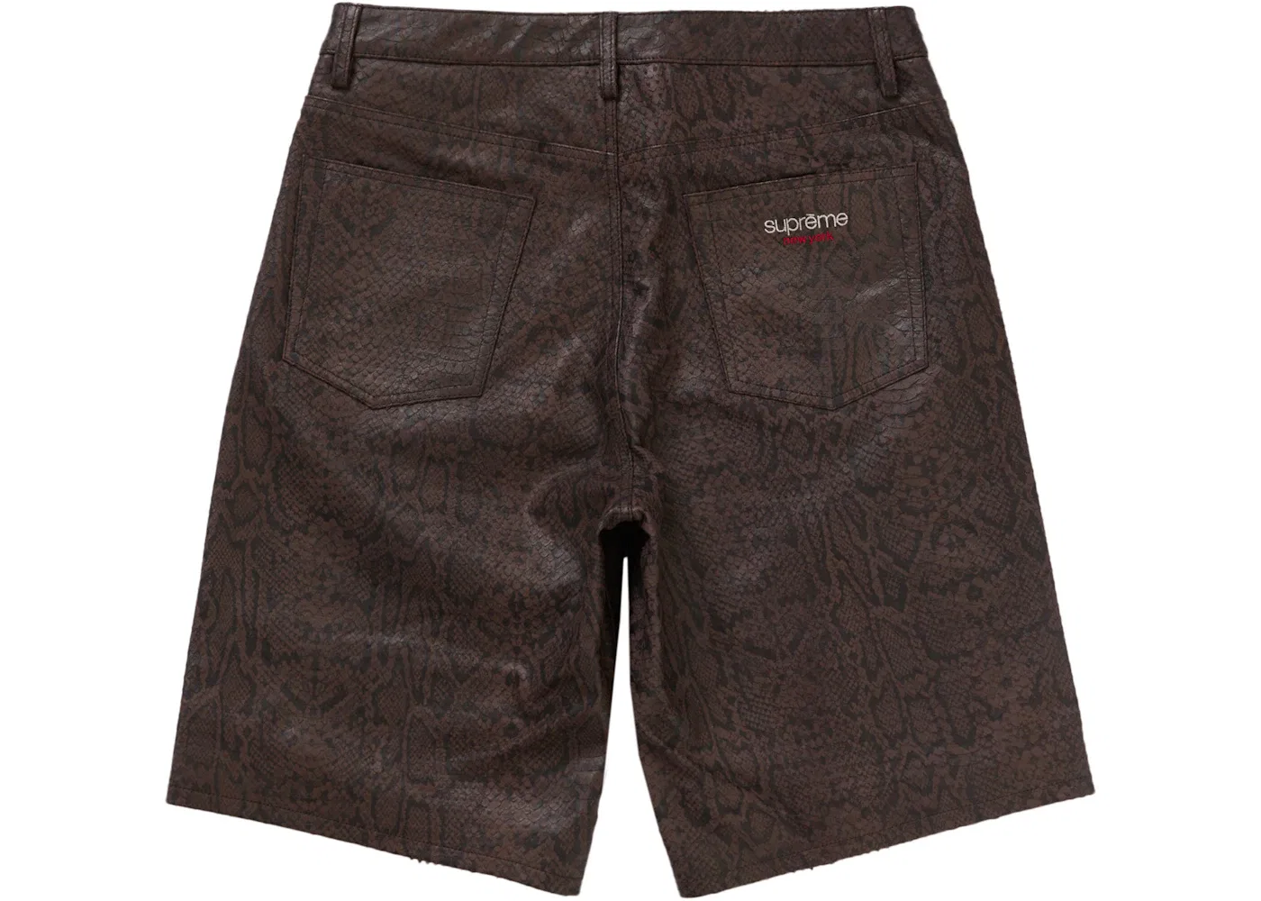 Мужские кожаные шорты свободного кроя Baggy Leather Short Supreme, коричневый — фото 2