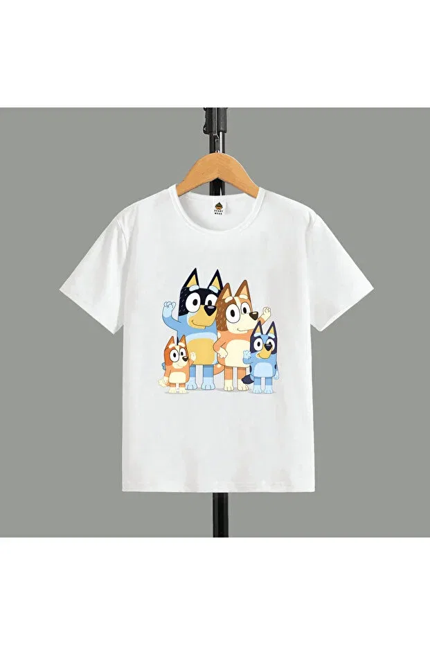 Детская футболка для мальчиков с принтом Bluey Svart Wear, White
