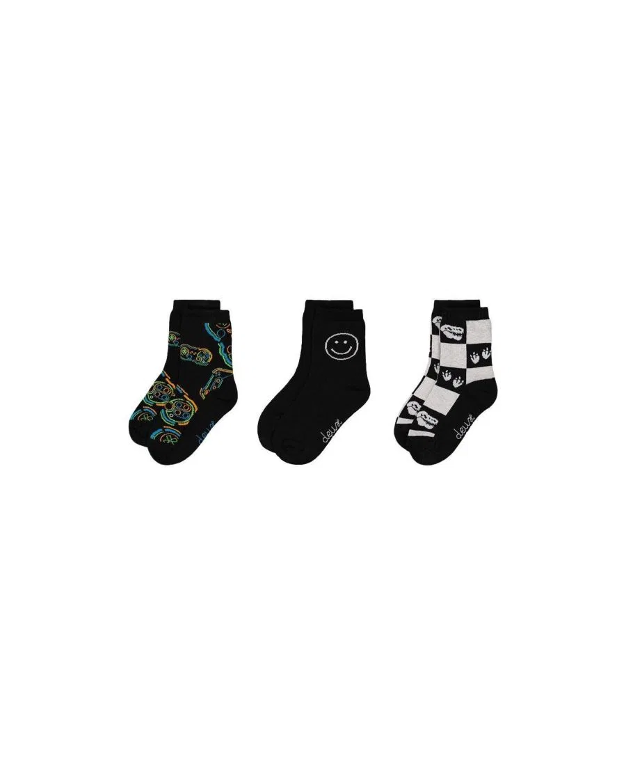 Носки с принтом, 3 пары, коллекция Boys Must-Haves Deux par Deux, Black