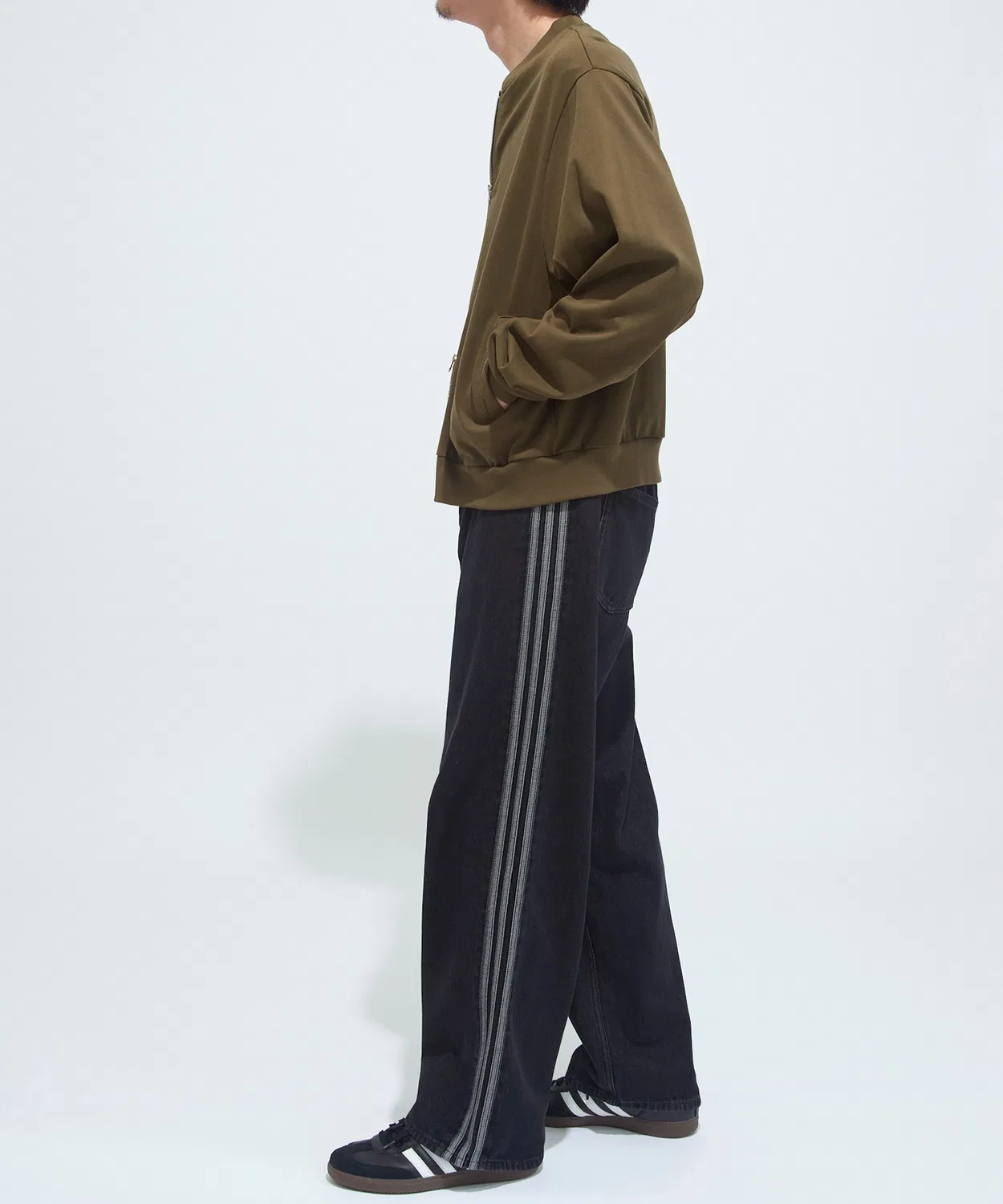 Мужские джинсовые спортивные брюки с лампасами Adidas Originals Firebird Adicolor, Синий — фото 3
