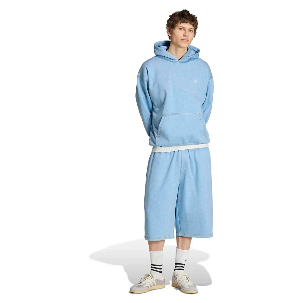 Мужской худи свободного кроя с капюшоном Trefoil Essentials Melange Loose Adidas Originals, Blue — фото 4