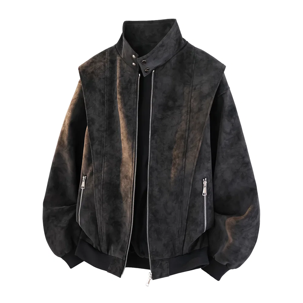 Детская куртка с воротником-стойкой, средняя посадка, Tie-Dye Black, PAL ONGACO