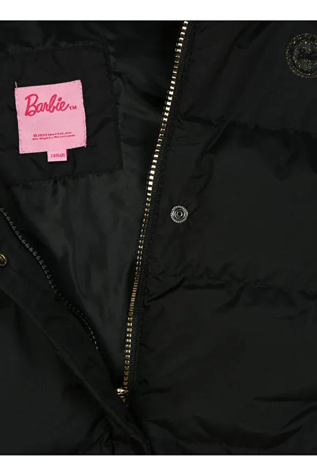 Детское пальто для девочек с искусственным мехом Barbie, Black — фото 3