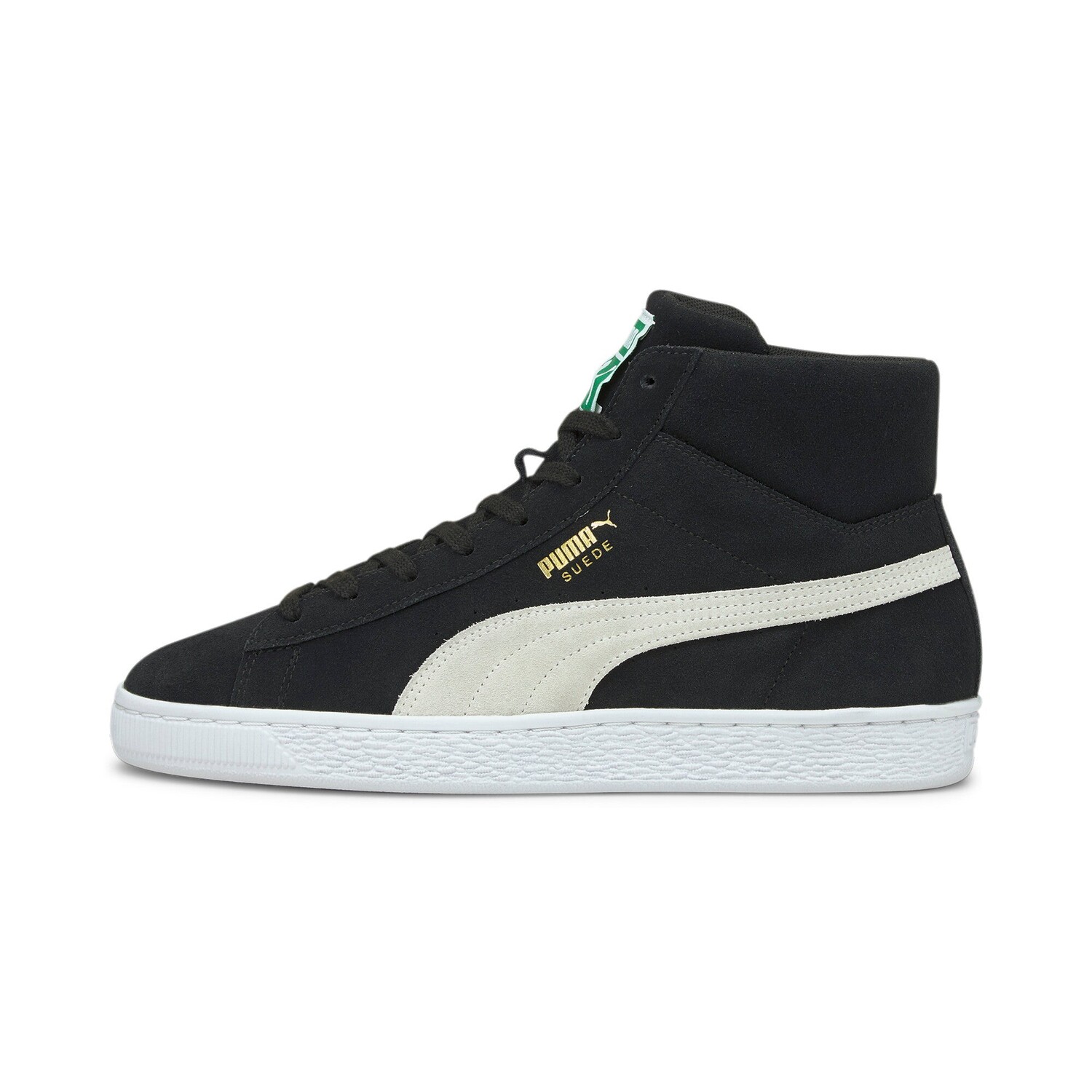 

Мужские замшевые кроссовки PUMA Mid XXI, цвет Black/White/Amazon Green