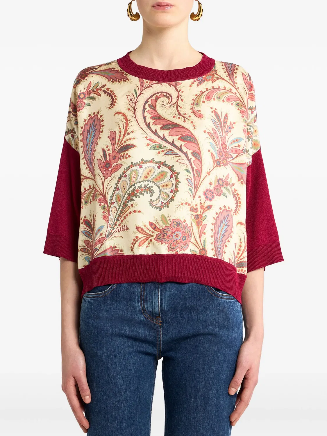 Футболка с узором пейсли ETRO, красный — фото 2