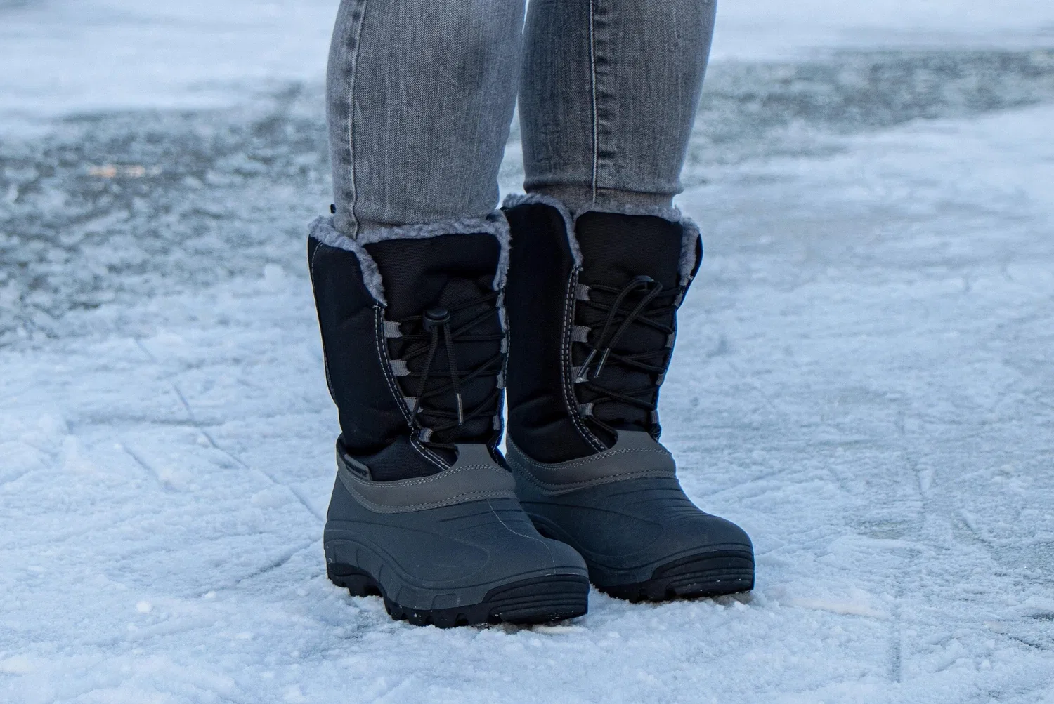 Детские зимние ботинки с защитой от влаги Frosty II Winter-Grip, Schwarz Graugrun — фото 4