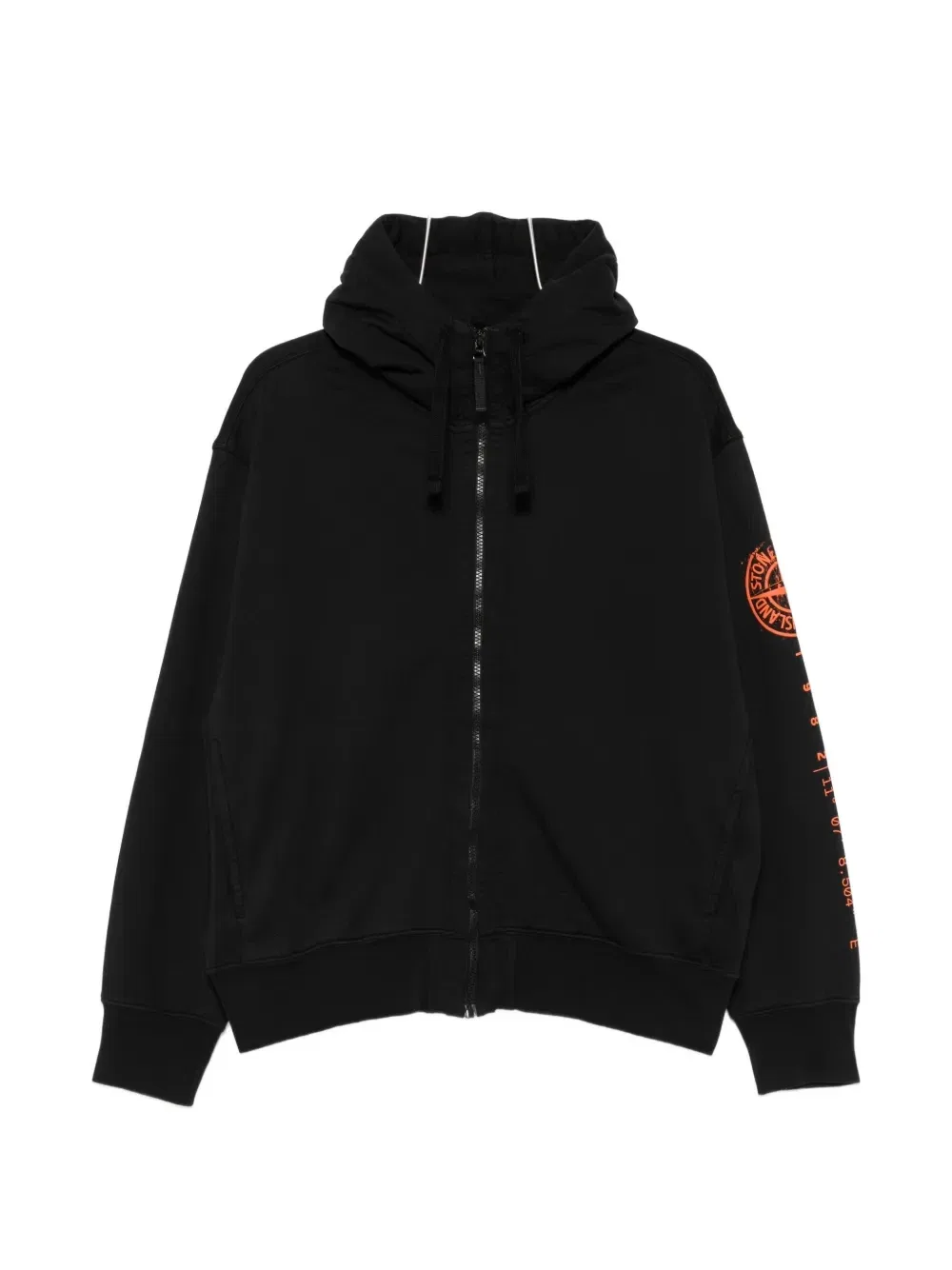 Толстовка на молнии с логотипом Stone Island, черный