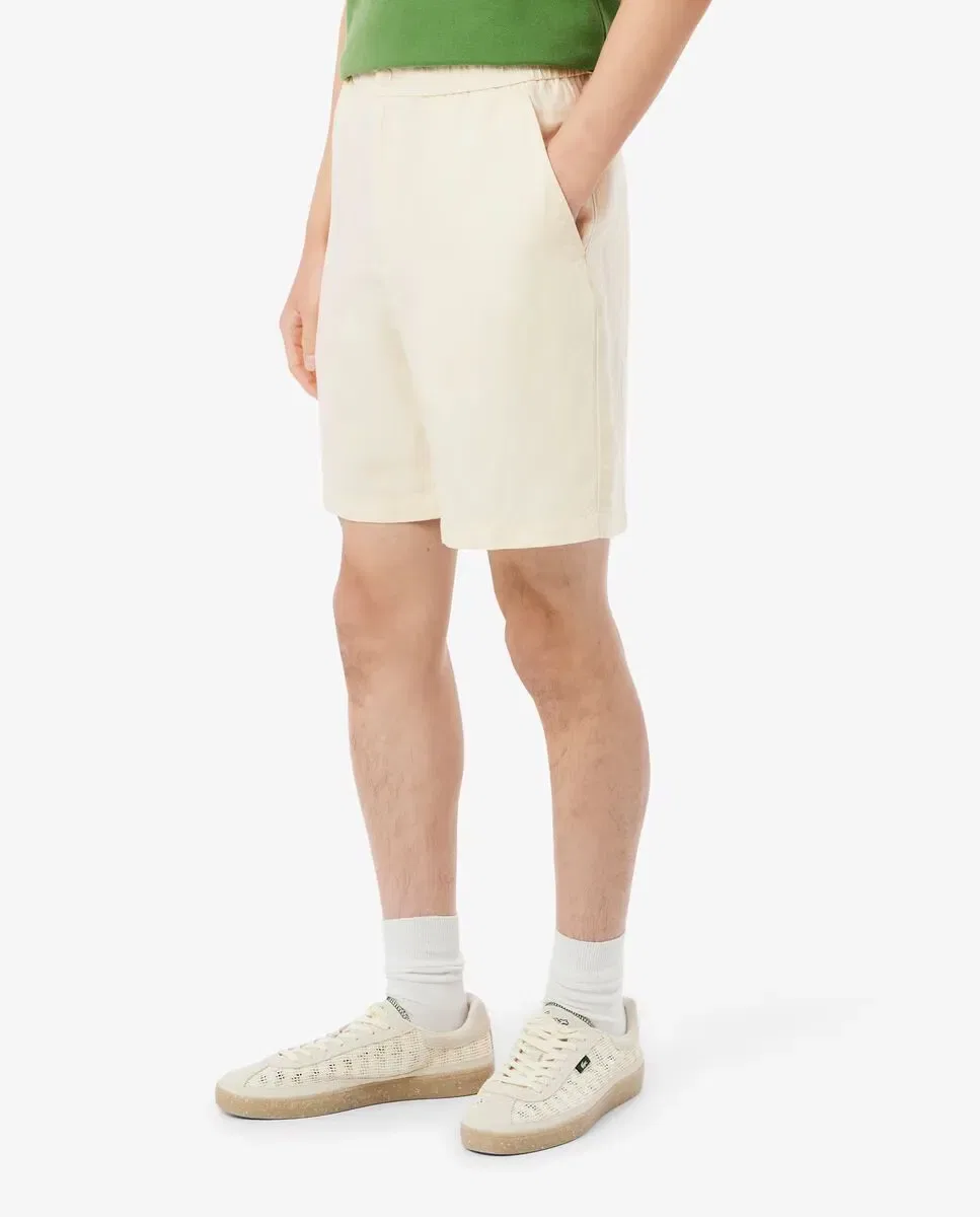 Мужские шорты из льняной смесовой ткани Lacoste, Beige — фото 3