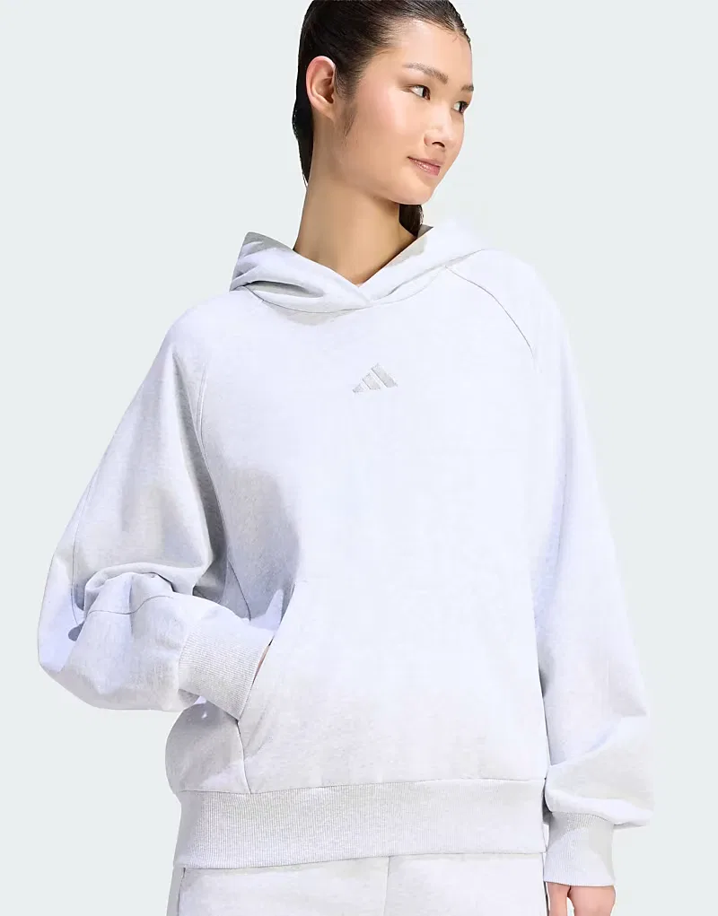 Худи Small Logo Kit Adidas Performance, светло-серый — фото 2