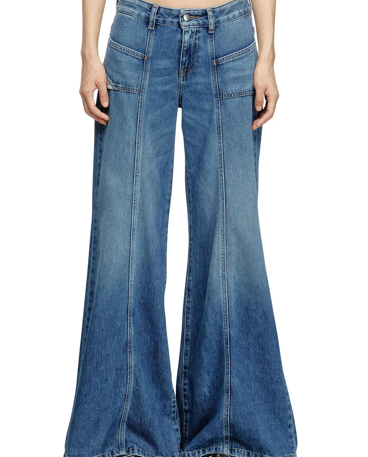 Женские джинсы-клеш свободного кроя Diesel, Azul Denim