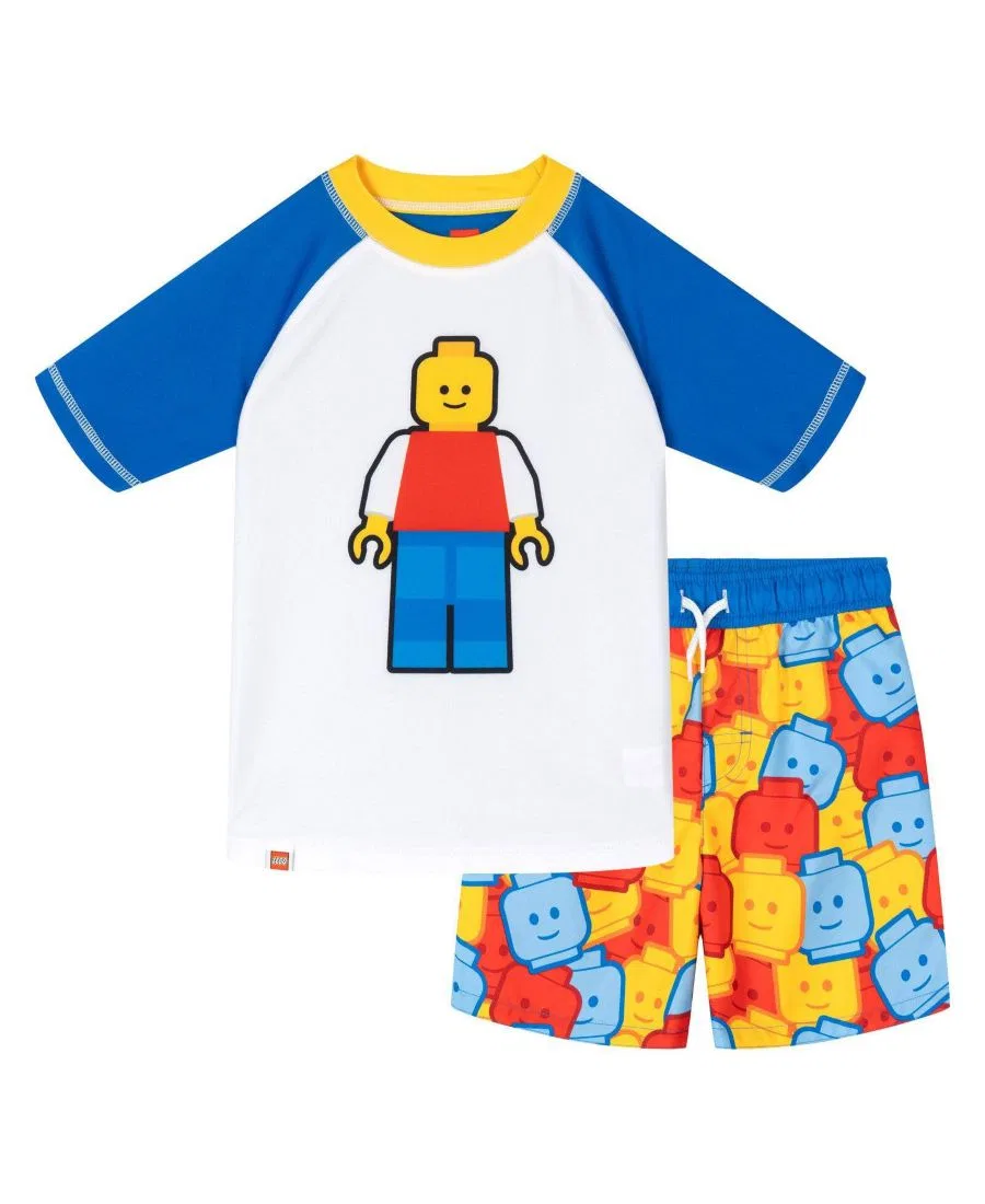 Комплект плавательных принадлежностей LEGO Ninjago с рашгардом и плавками, Minifigure Blue Red