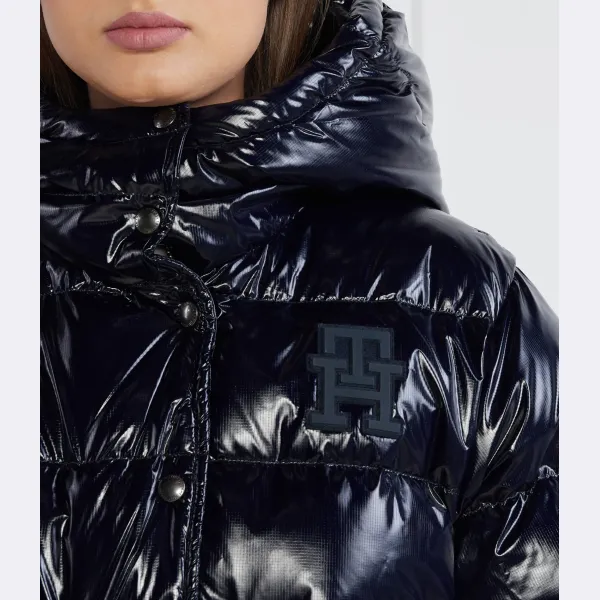 Куртка Tommy Hilfiger Hooded High Shine Down, синий — фото 4