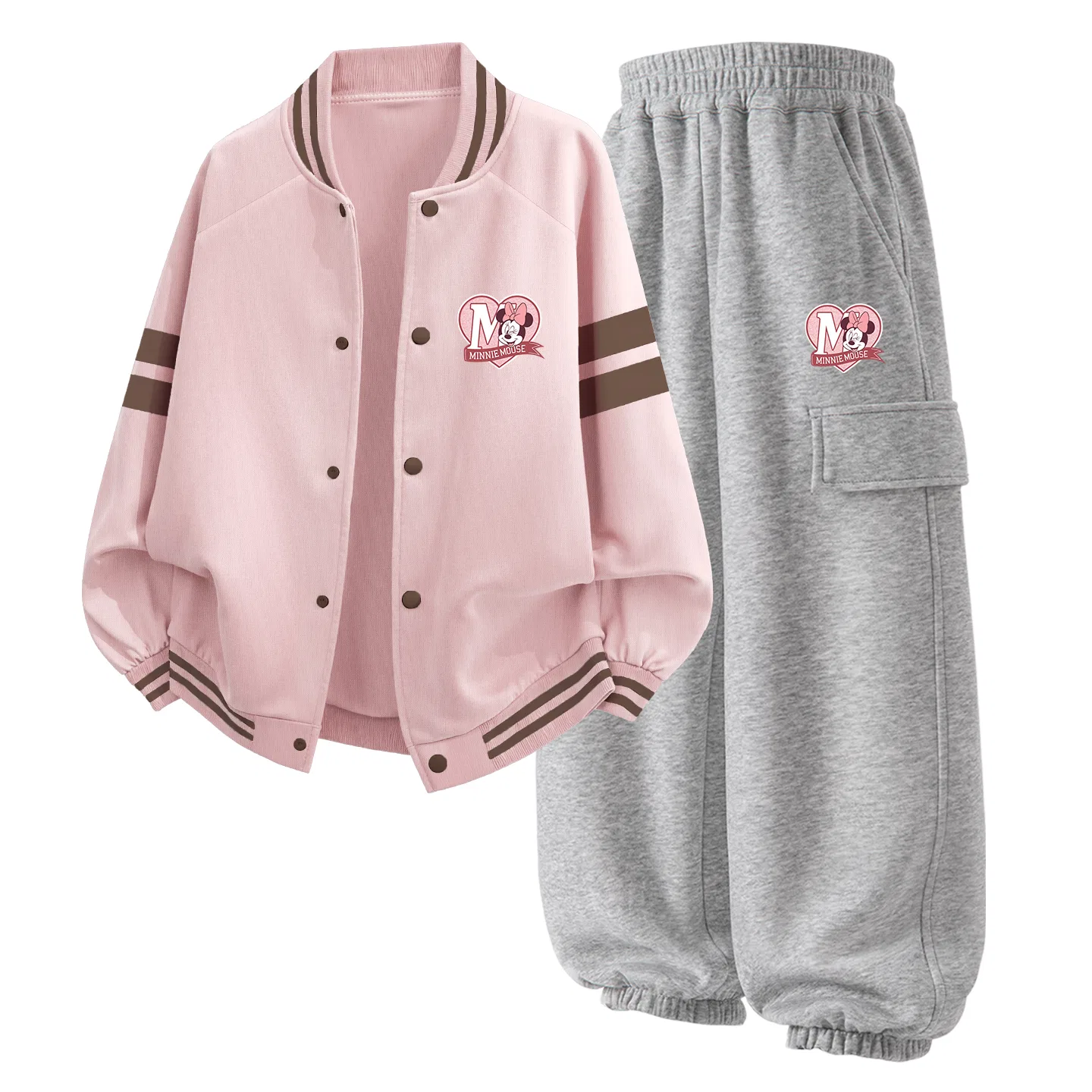 Детский спортивный комплект с бейсбольным воротником Disney, Dianni K Burgundy+Dianni K Black — фото 4