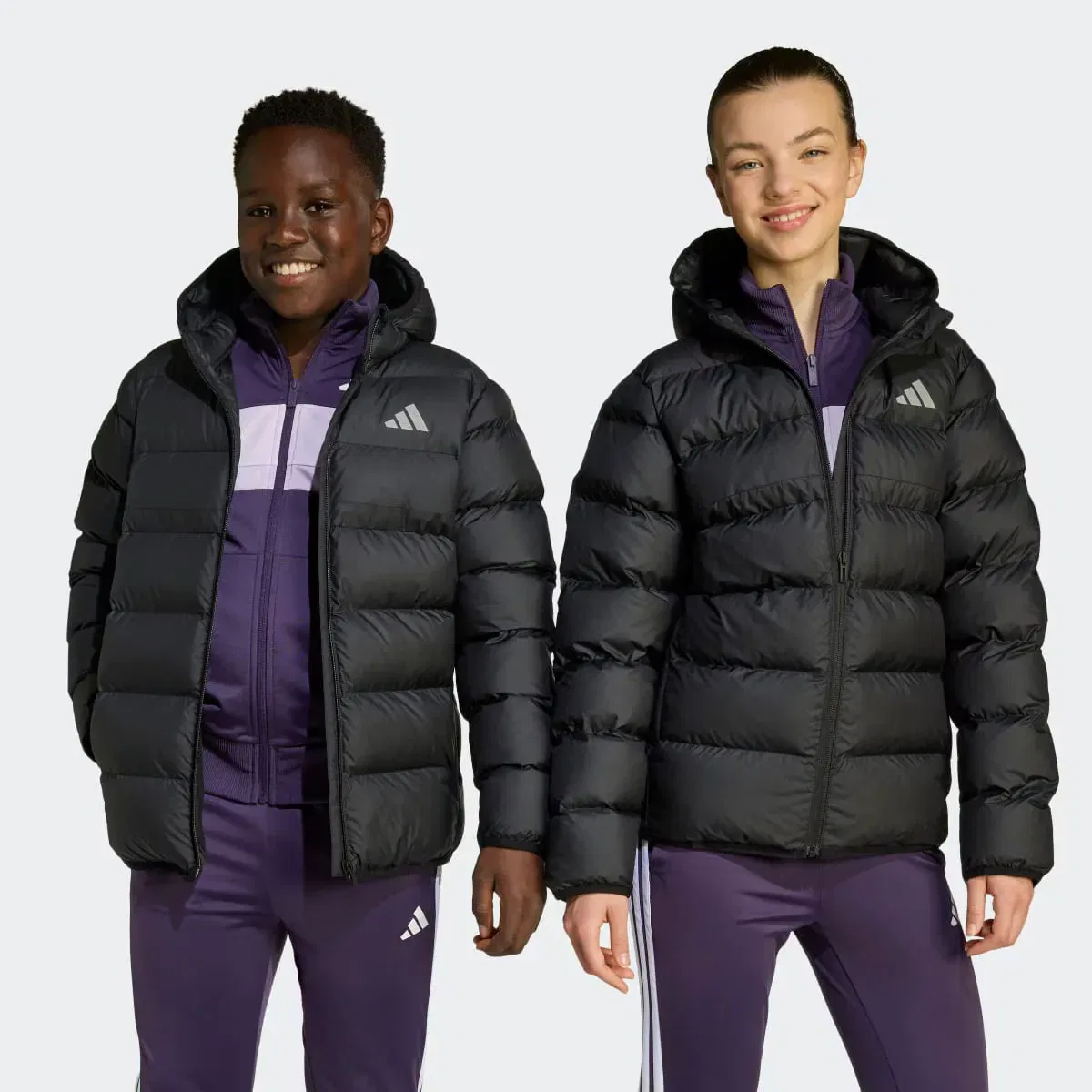 Детская куртка из синтетического пуха adidas, Negro