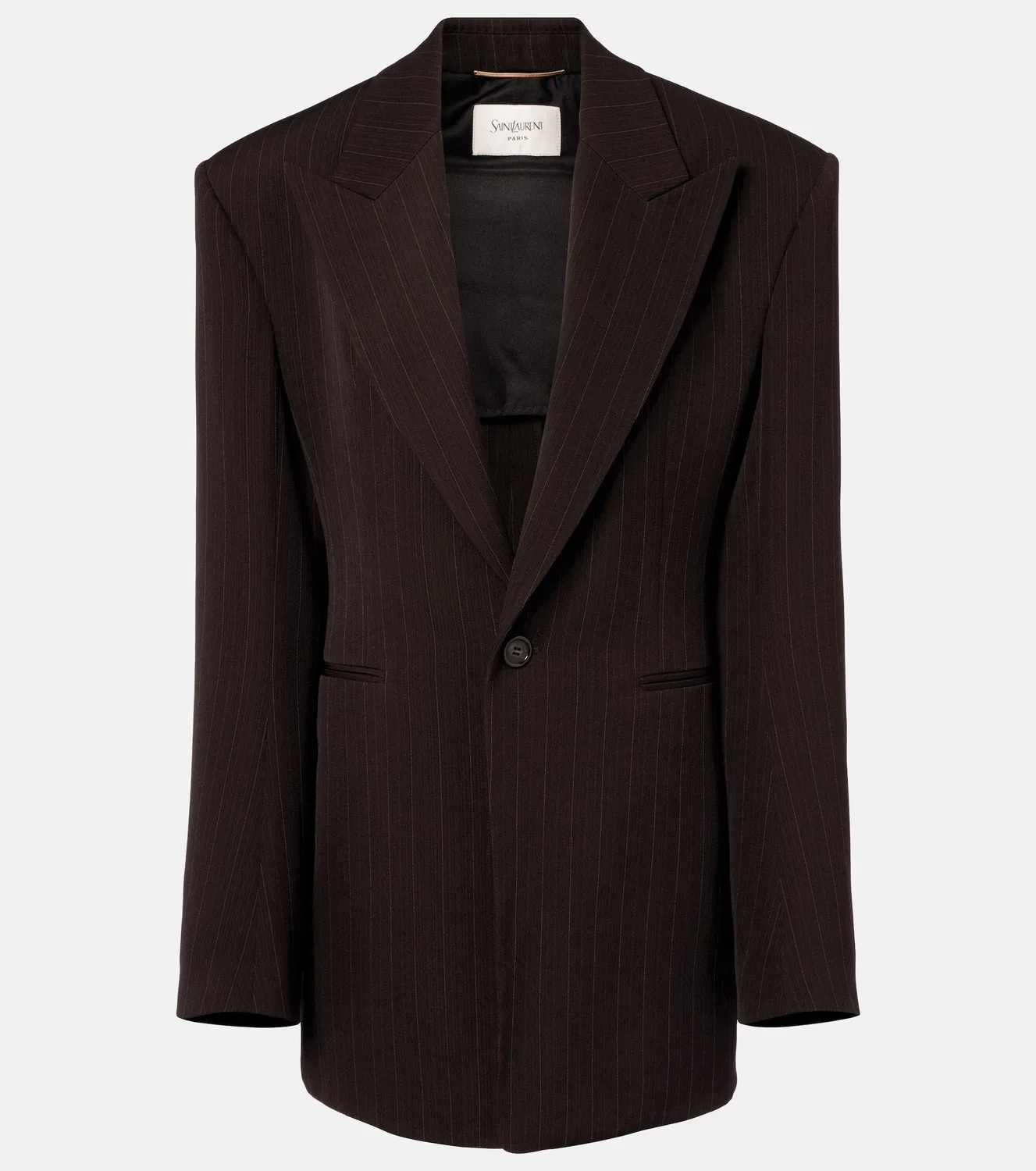 Блейзер из смесовой шерсти Saint Laurent, коричневый