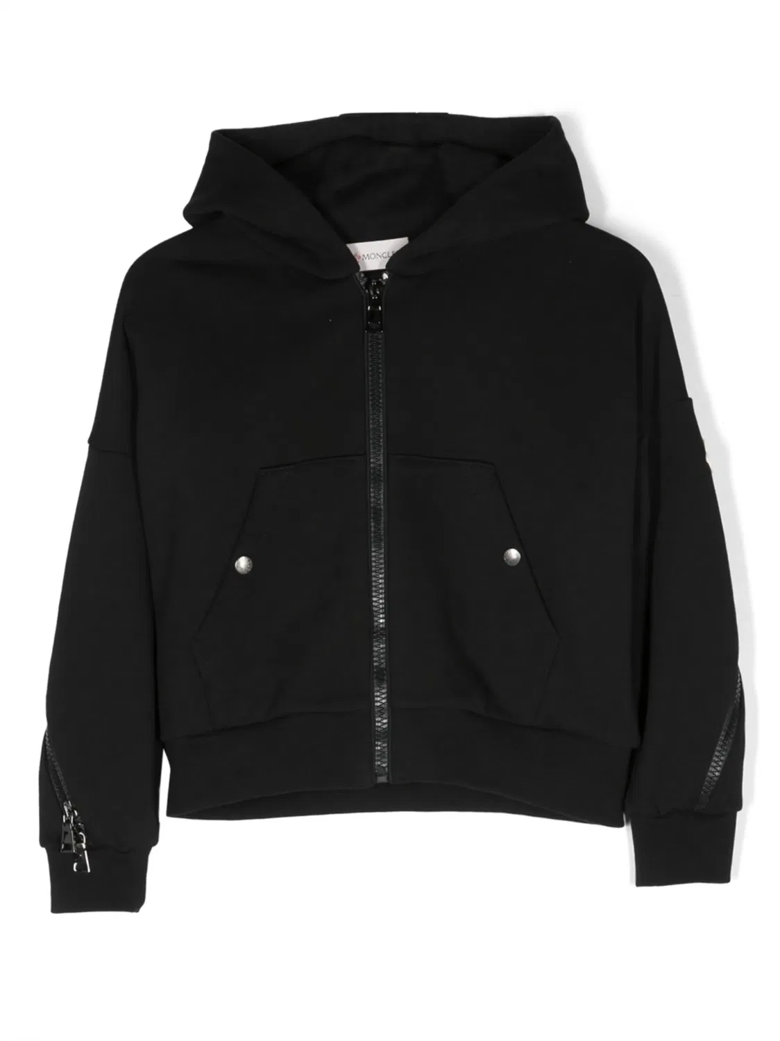 Худи с логотипом для девочек Moncler, черный