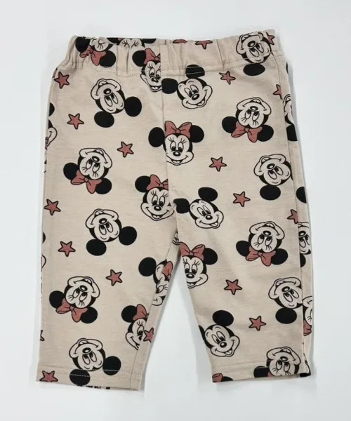 Детские штаны-капри с принтом Mickey & Minnie Disney, Бежевый — фото 3