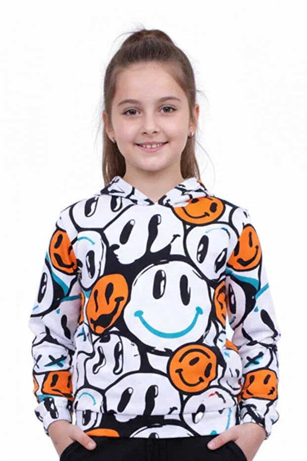 Детское худи для девочек с принтом Fyk Kids, Orange