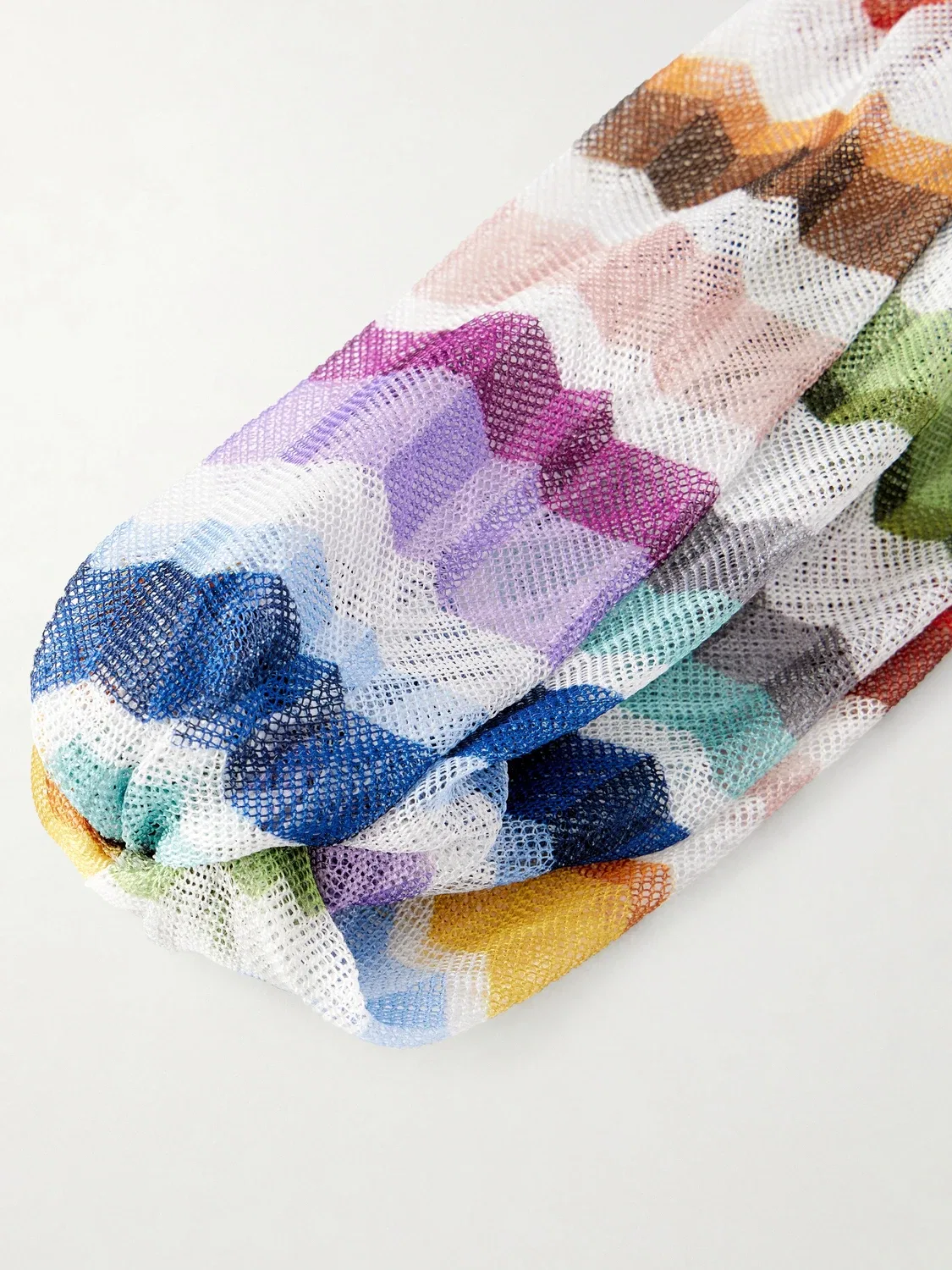 Повязка на голову в полоску, связанная крючком Missoni, мультицвет — фото 4