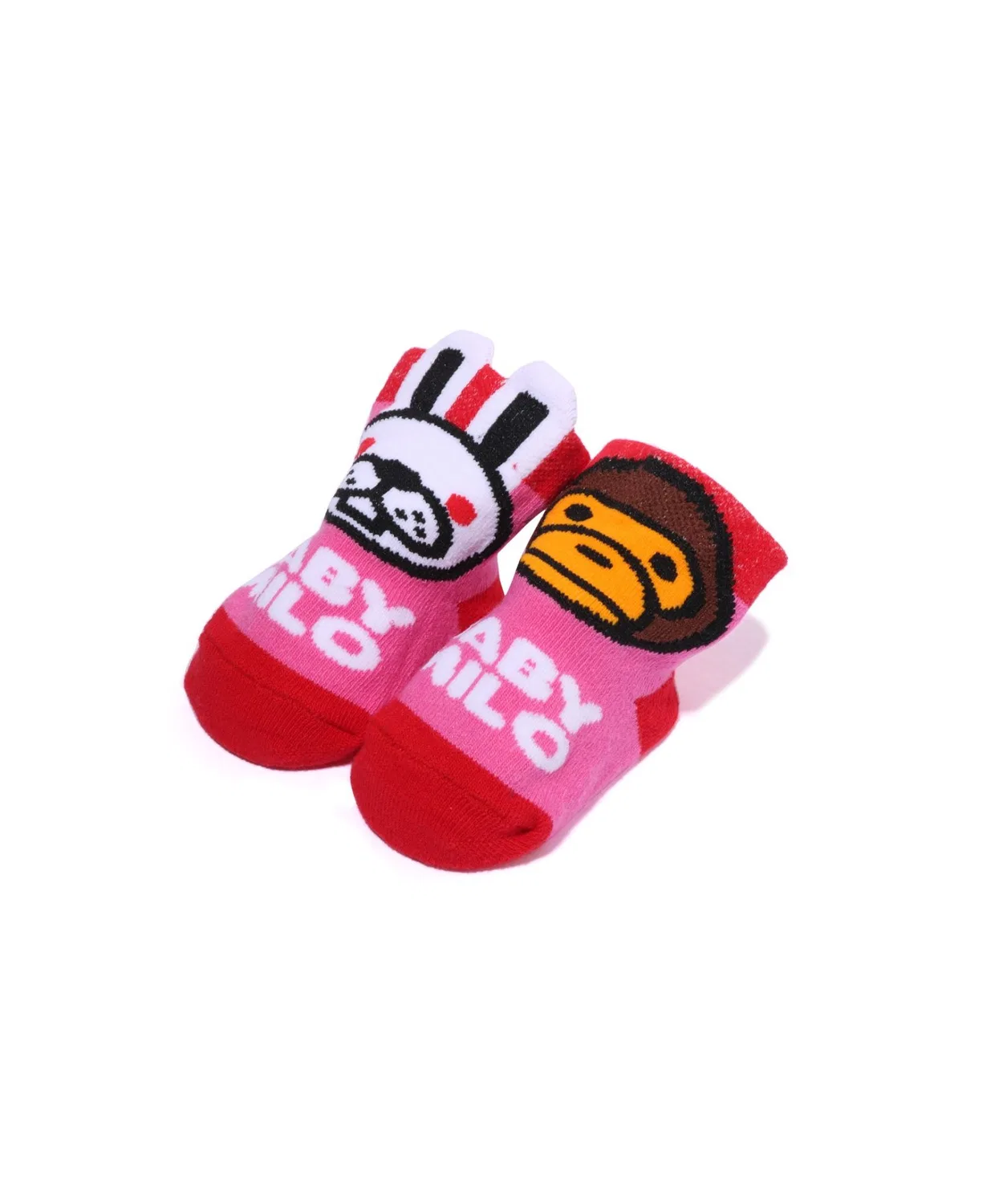 Детские носки с принтом BABY MILO FRIENDS A BATHING APE, Pink — фото 4
