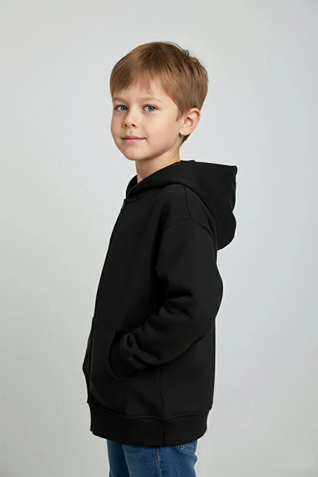 Детский кардиган с капюшоном с длинным рукавом Dmb Boys & Girls, Black — фото 2