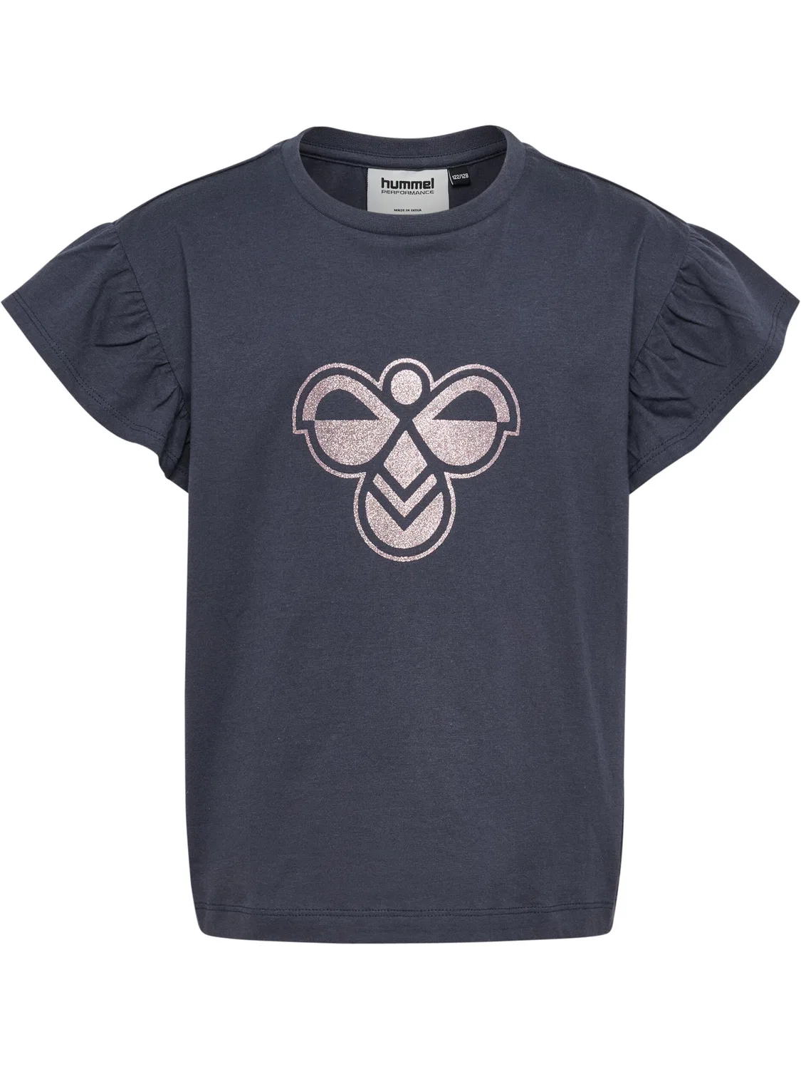 Детская футболка с рюшами Hmljr Ruffle Big Bee Hummel, Kosmosblau