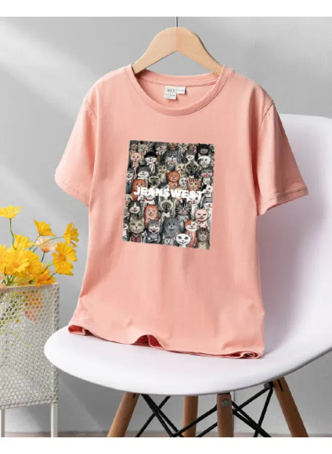 Футболка хлопковая для мальчиков Jeanswest, светло-розовый