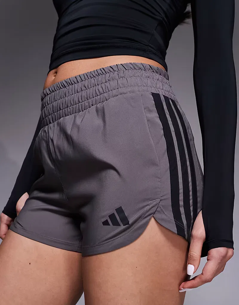 Шорты Adidas Training Pacer с высокой талией, темно-серые