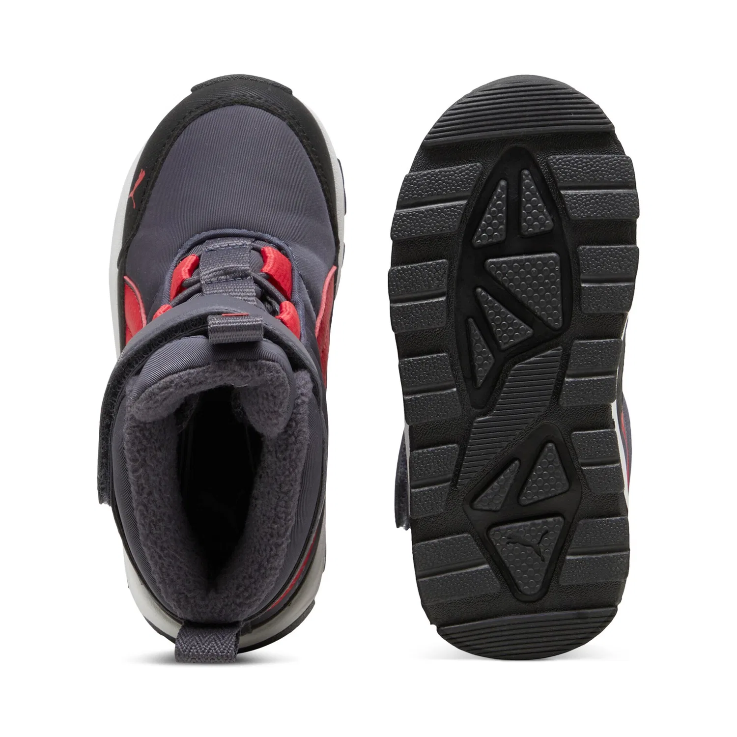 Детские зимние ботинки водонепроницаемые Evolve PUMA, Galactic Gray/Tart Cherry/Black — фото 4