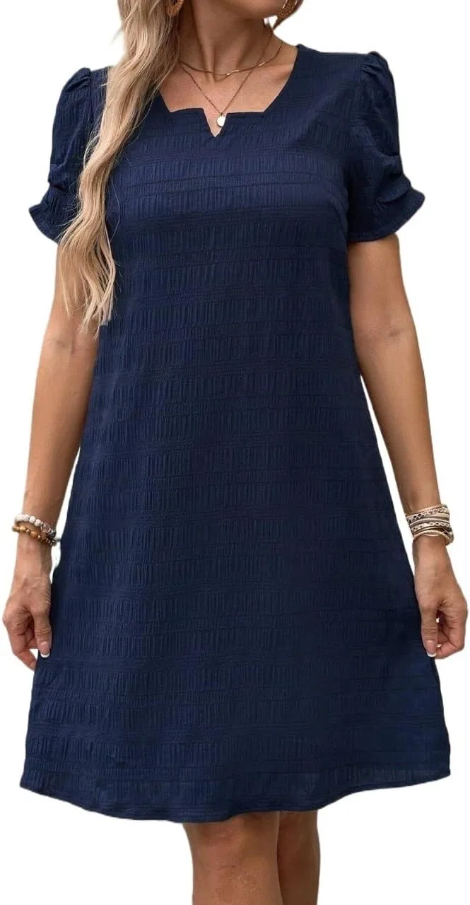 Женское летнее платье А-силуэта с асимметричным подолом, Navy Blue