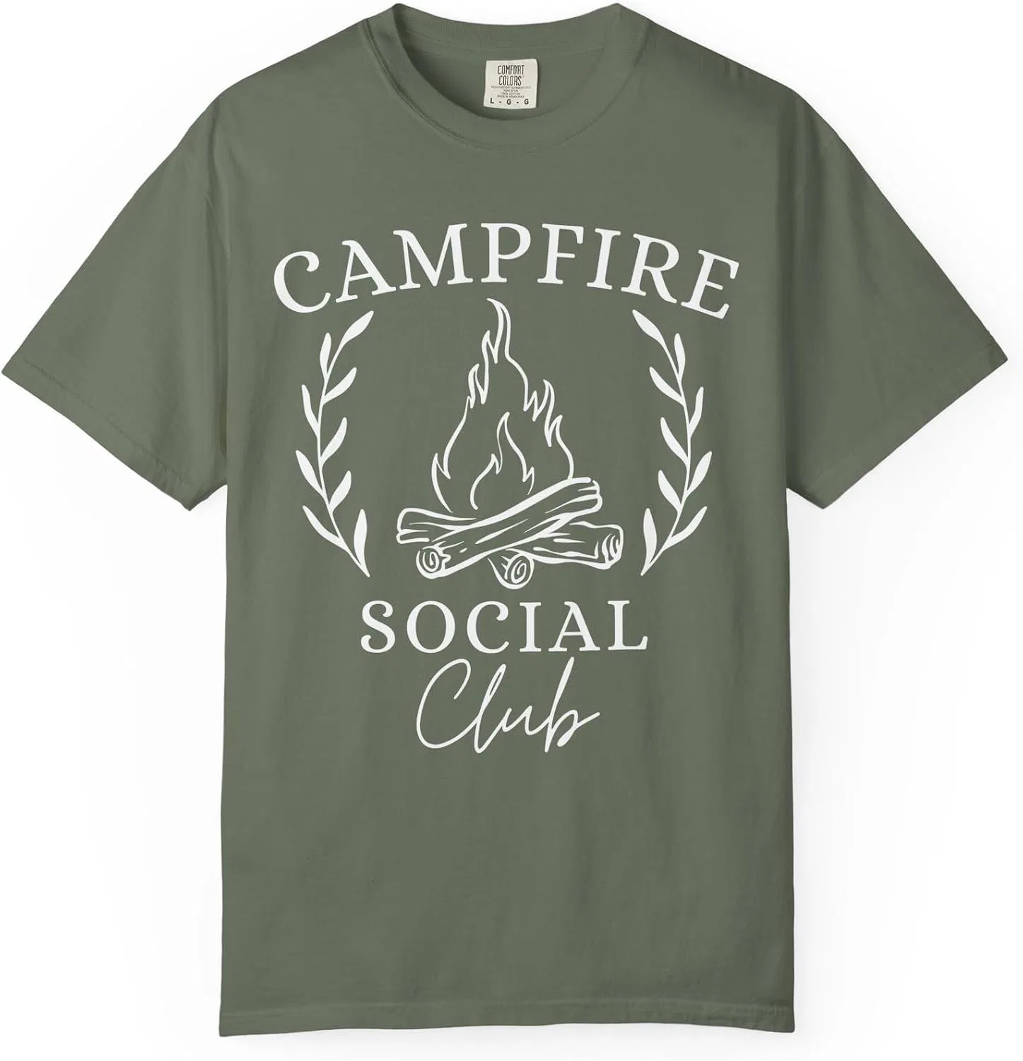 Женская футболка с принтом Campfire Social Club Comfort Colors 1717, Moss