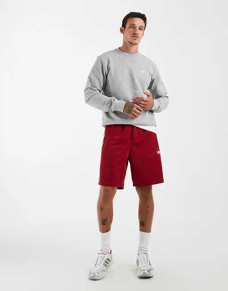 Толстовка Adidas Originals Trefoil essentials crew из французского махрового трикотажа, средне-серый меланж — фото 2