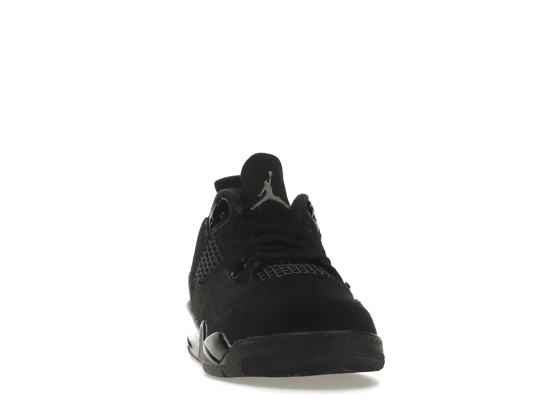 Детские кроссовки с верхом из нубука Jordan 4 Retro, Black/Black-Light Graphite — фото 2