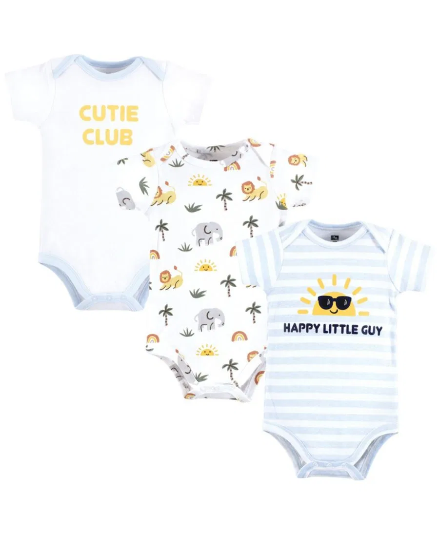 Комплект боди-комбинезонов из 3 предметов Hudson Baby, Happy Little Guy