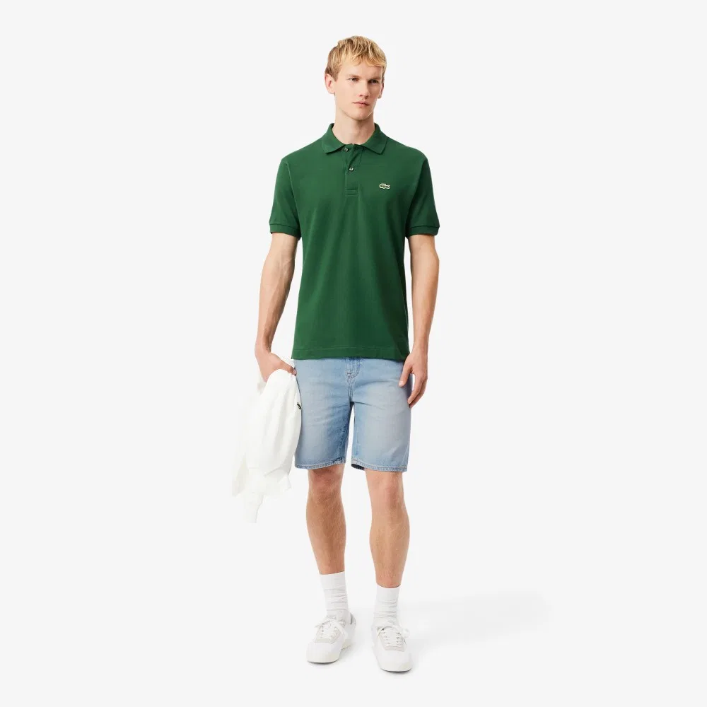 Мужские джинсовые шорты-бермуды светло-синие от Lacoste