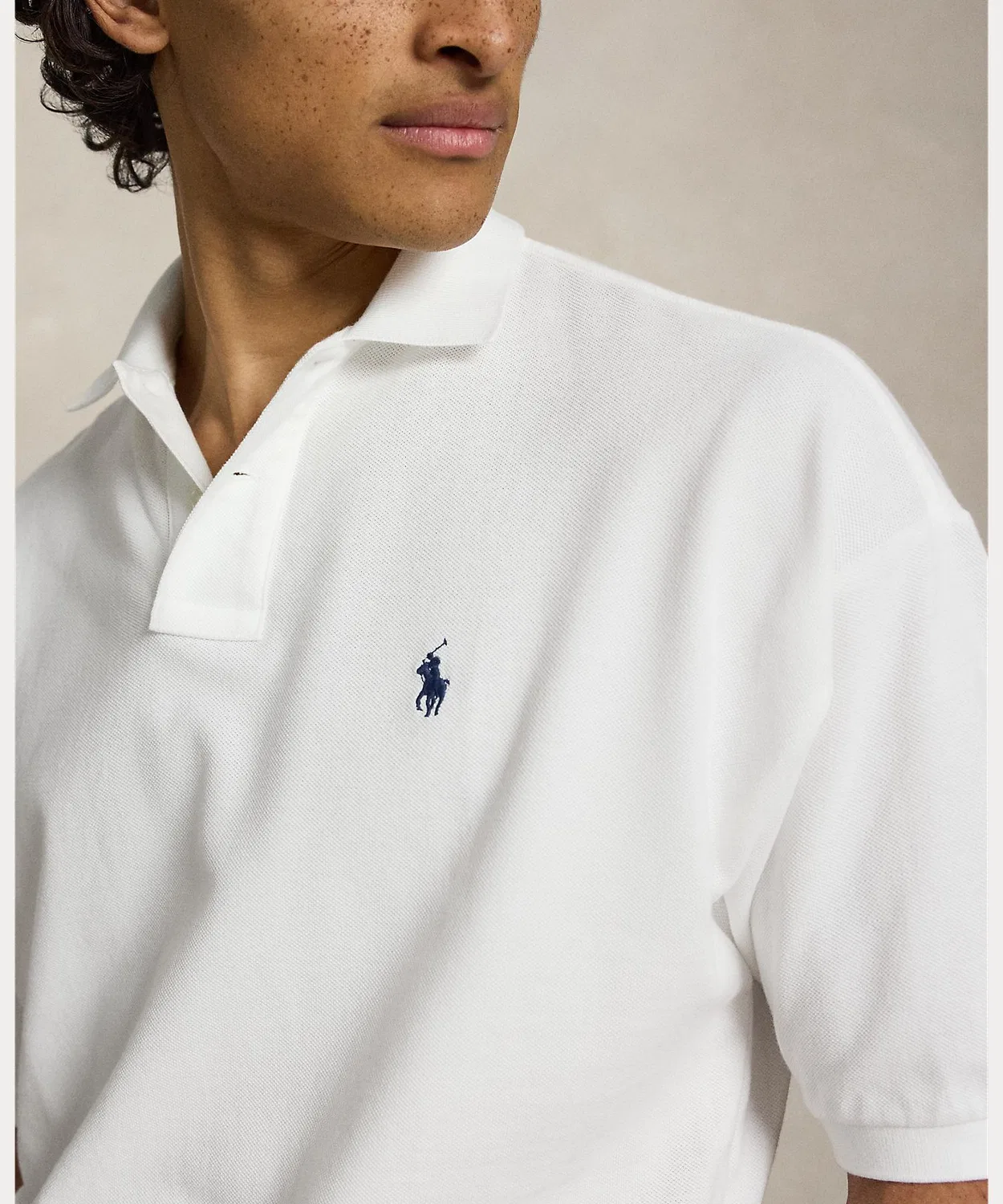 Мужская поло из сетки с коротким рукавом Relaxed Fit Mesh Polo POLO RALPH LAUREN, White — фото 4