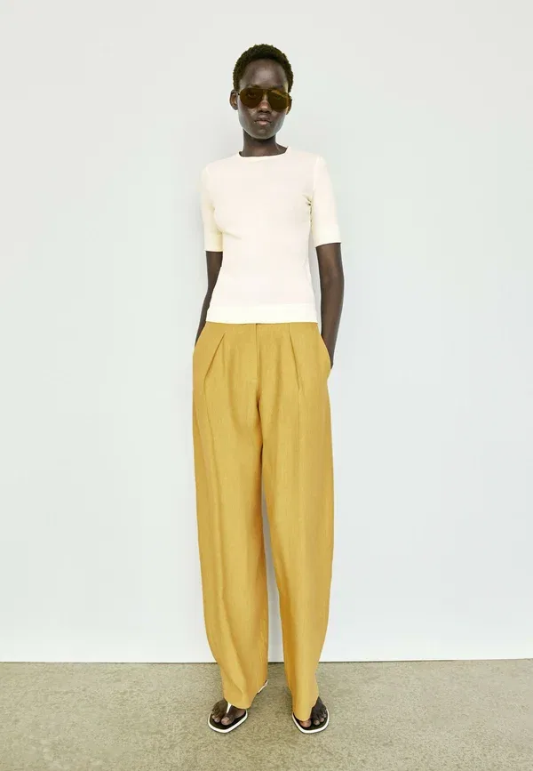 Брюки Relaxed Fit, Trousers, Massimo Dutti, Mustard Yellow, желтый — фото 2