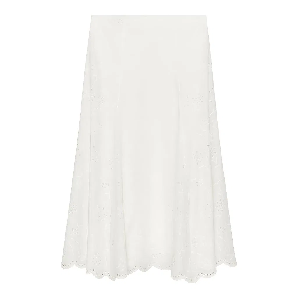 Женская юбка-миди А-силуэта белая ZARA, White