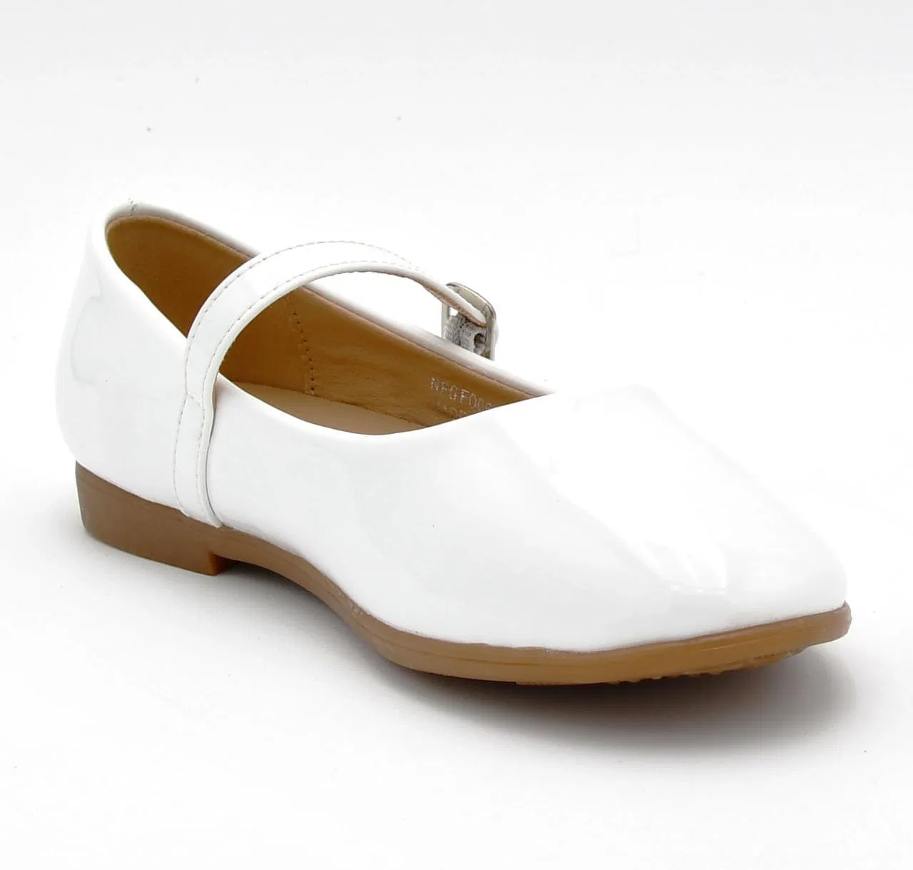Детские туфли-балетки для девочек с бантом Nova Utopia Nova Footwear, Whitepatent — фото 3