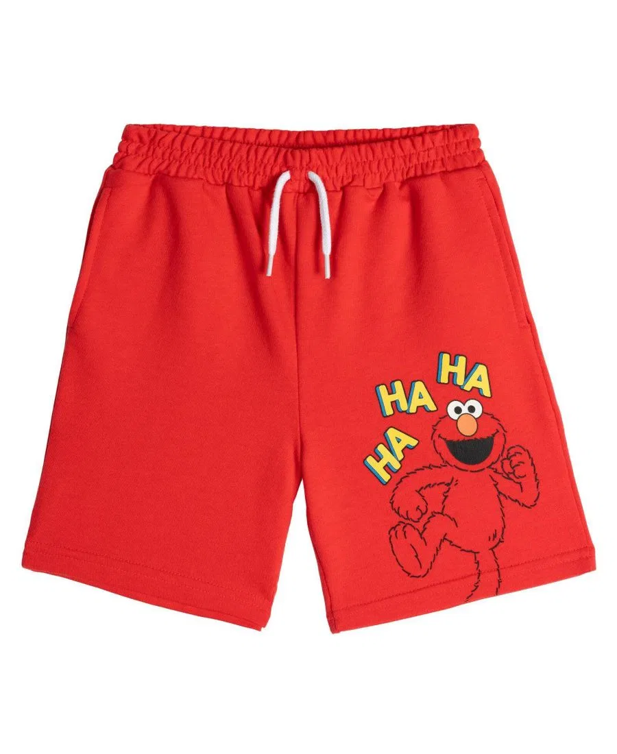 Комплект детских шорт из футера с принтом Elmo, Cookie Monster и Oscar Sesame Street, Red Blue Grey — фото 2