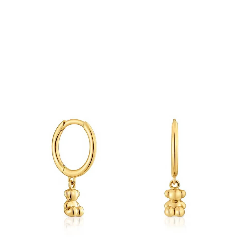

Серьги-кольца Tous Bold Bear Charm, 10 мм, золото